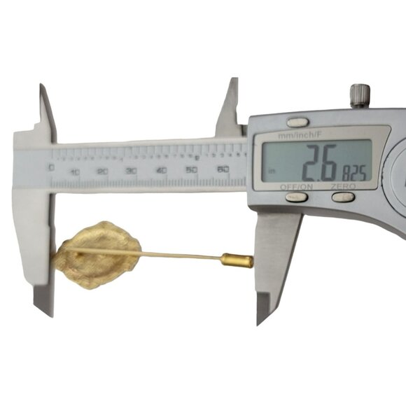 1928 Brand Gold Tone Rose Glass Art Glass Stick Lapel Pin, K45 - Picture 8 of 9